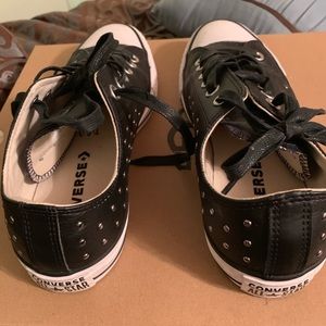 Leather studded converse